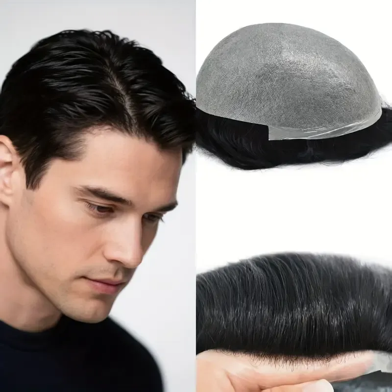 GL-RE02 Wholesale Men&#39;s Hair Injected Skin Unit System - 100% Human Hair