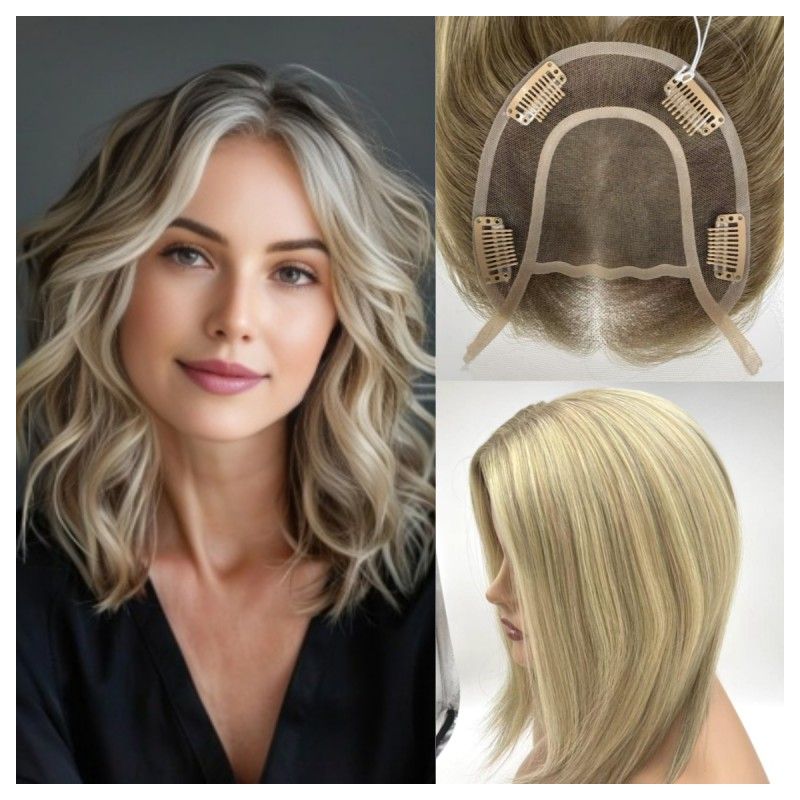 GL-10 which is combined french lace front with mono women&#39;s hair topper from GL hair