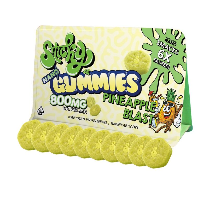 800mg Sticky Nano Gummies Pineapple Blast