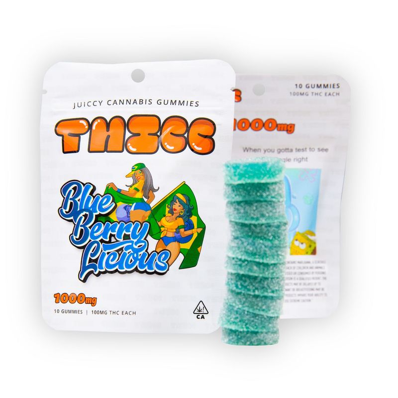 1000mg Thicc Gummies Blue Berry Licious