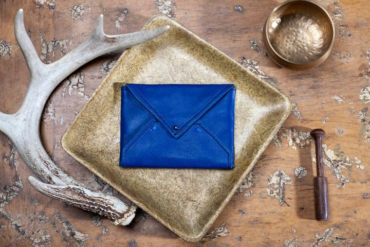 WALLET - Soft Blue Leather,Teal Lined