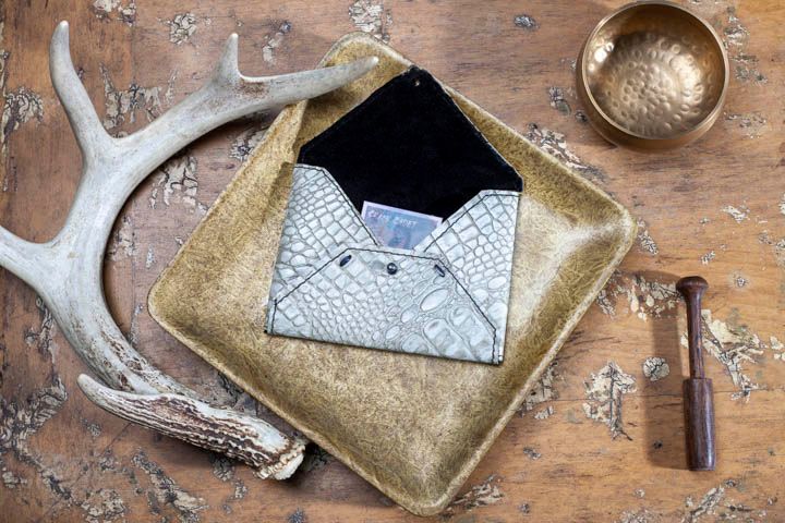 WALLET- White Ostrich Print, Velvet Lined