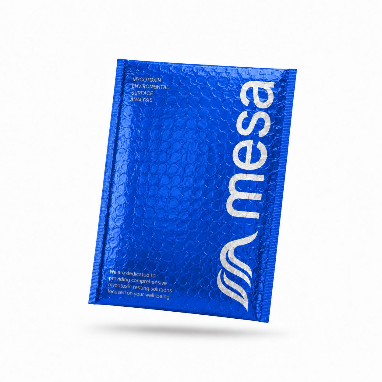 MESA mycotoxin surface test kit with swab, sample pouch, instructions, and return mailer
