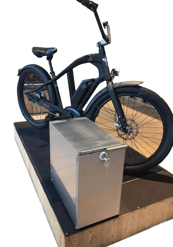 Akku-Ladebox mit Stromanschluß für E-Bikes, Golftrolleys und Lithium-Ionen-Akkus