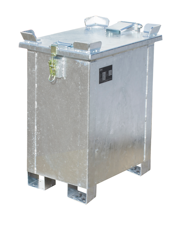 Lithium-Ionen-Akku Lagerbehälter mit Füllmittel PyroBubbles®