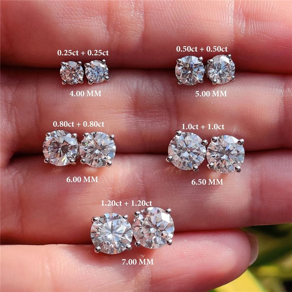 Moissanite Ear Stud Earrings
