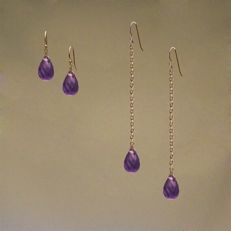 Earrings: Amethyst