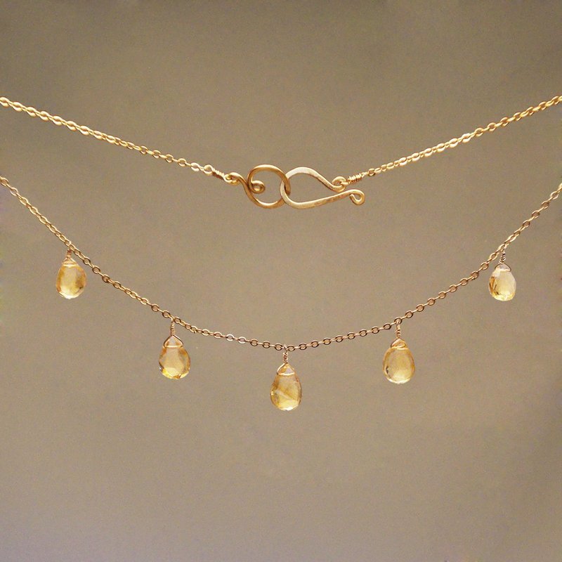 Citrine 5-Drop Necklace
