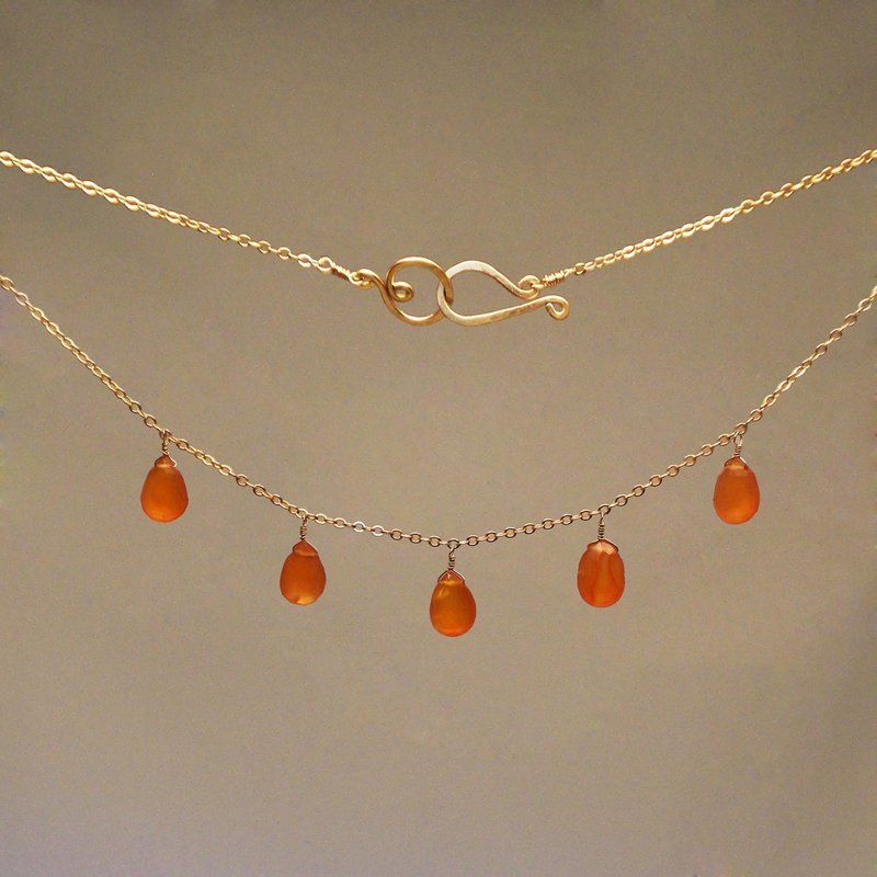 Carnelian 5-Drop Necklace