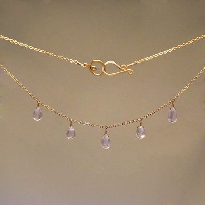 Rose Quartz 5-Drop Necklace