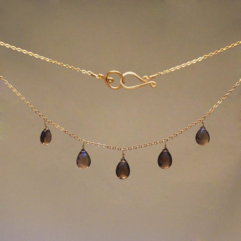 Smoky Quartz 5-Drop Necklace