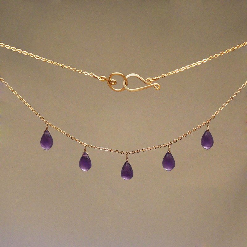Amethyst 5-drop Necklace