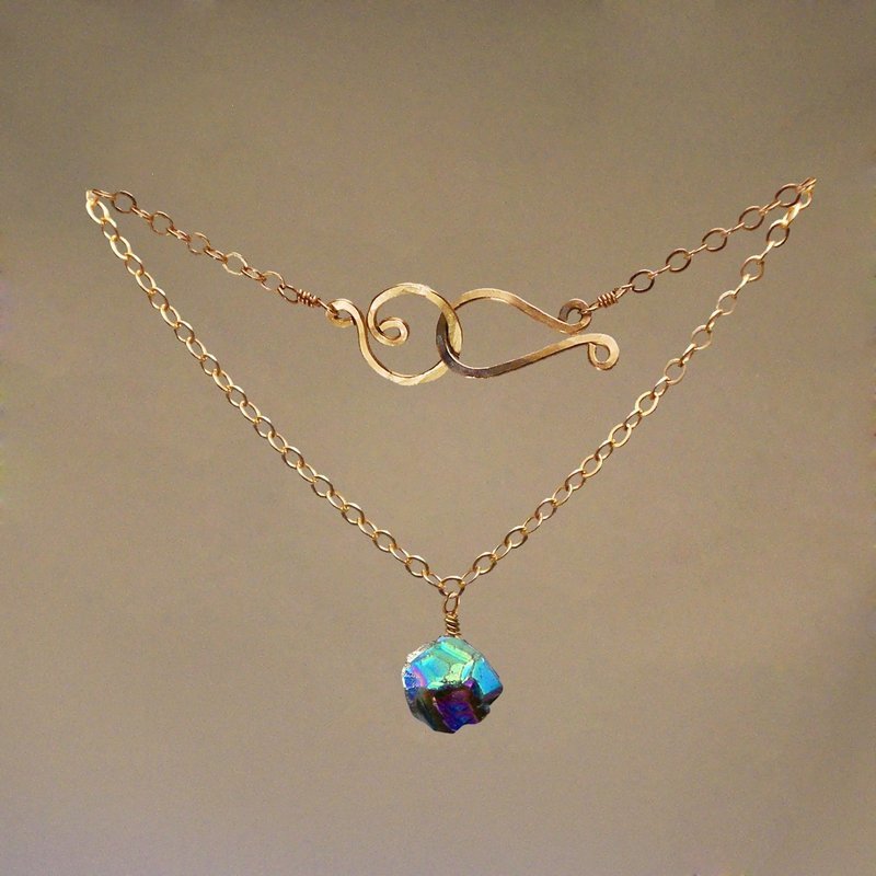 Rainbow Pyrite Gem Drop Bracelet