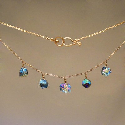 Rainbow Pyrite 5-Drop Necklace