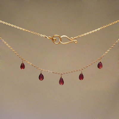 Garnet 5-Drop Necklace