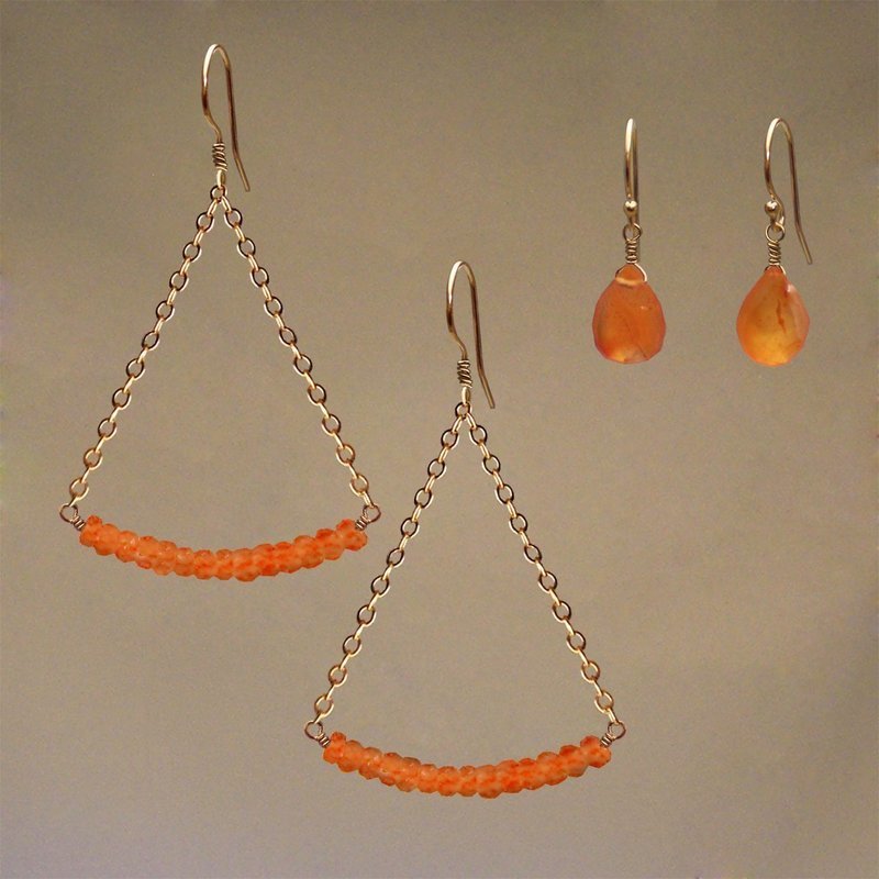 Earrings: Carnelian