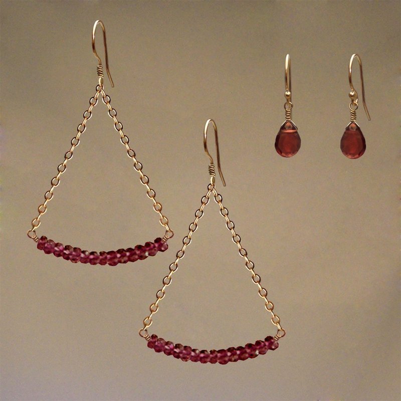 Earrings: Garnet