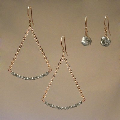 Earrings: Pyrite
