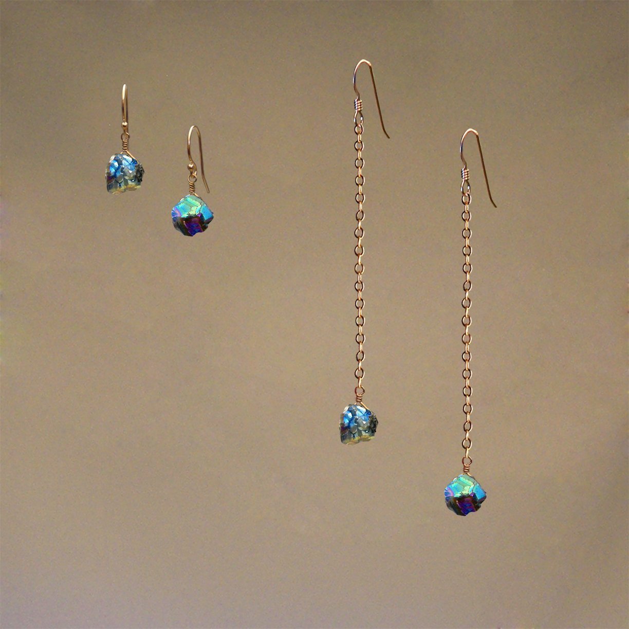 Earrings: Rainbow Pyrite