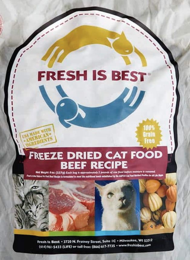 Freeze dried beef cat food