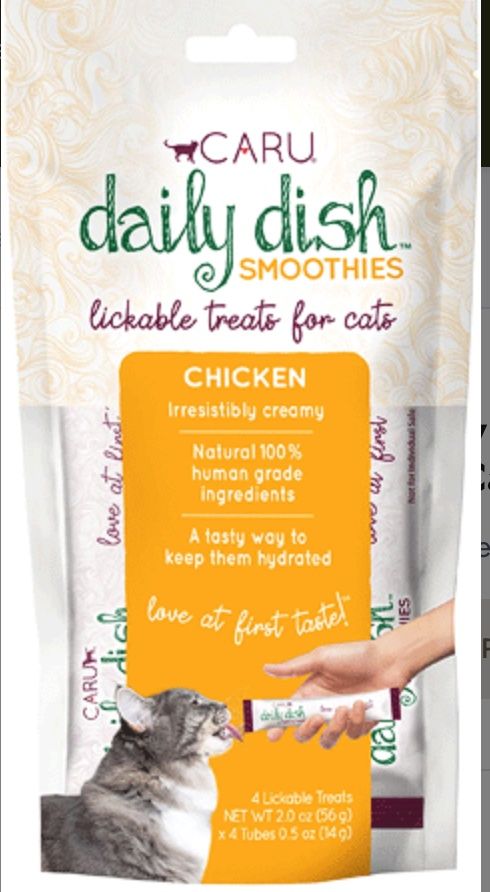 Caru Daily Dish Smoothies Lickable Treats For Cats Chicken 2 oz.