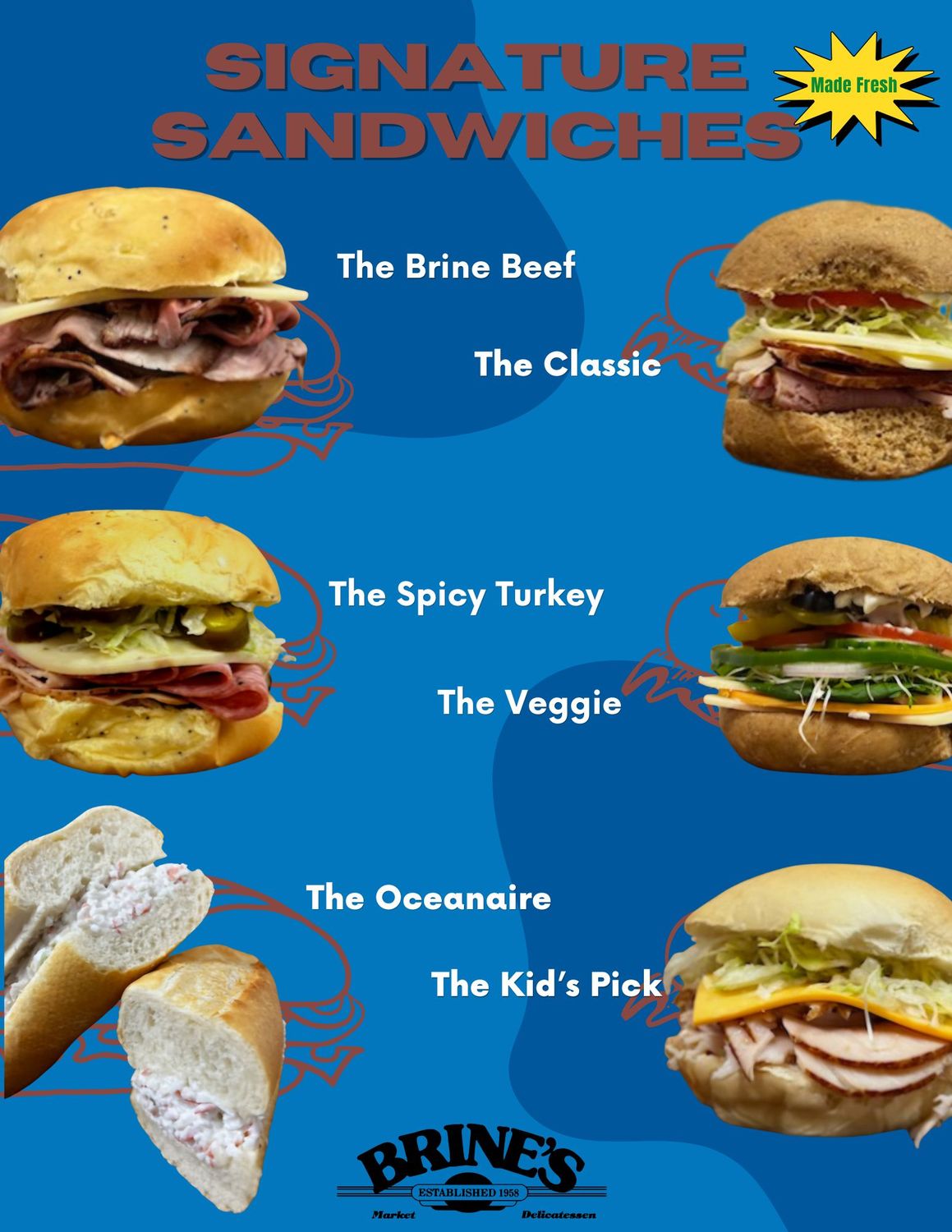 Brine's Signature Sandwiches (With Bag Lunch Option)