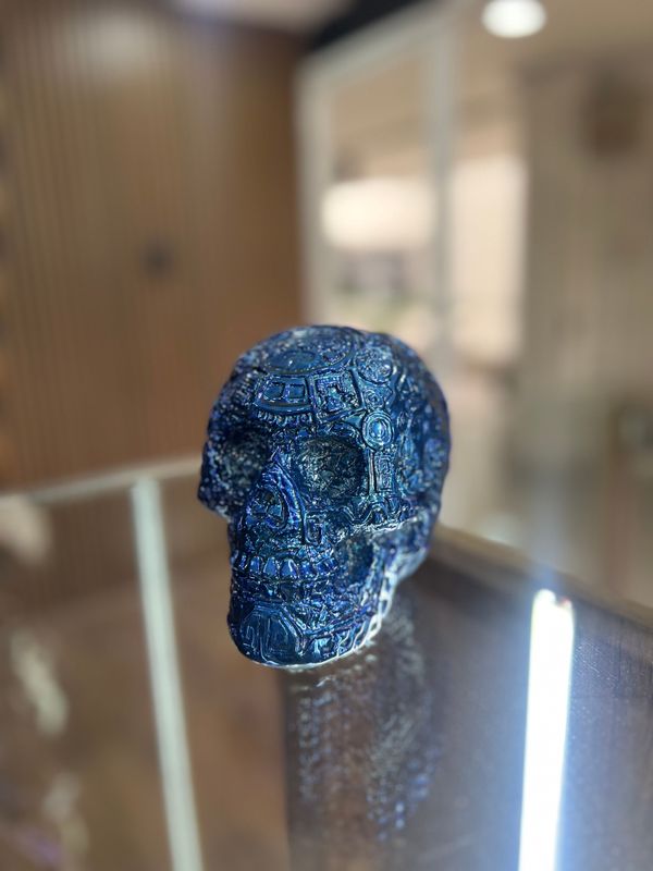 Calavera Azul Cromo