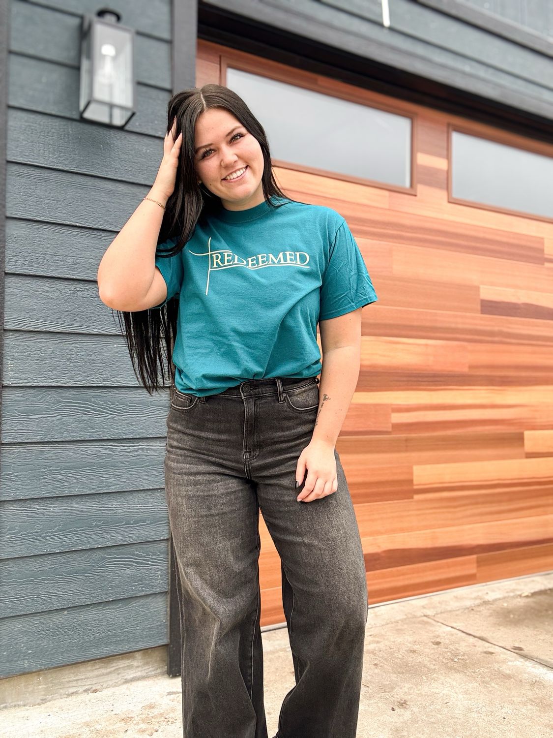 Redeemed Brand Tee - Teal/Sand