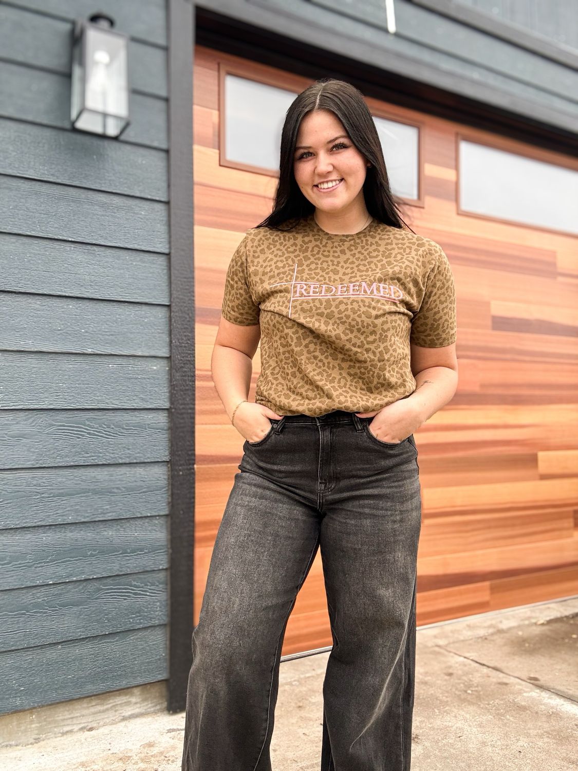 Leopard Print Brant Tee - Rose/Brown