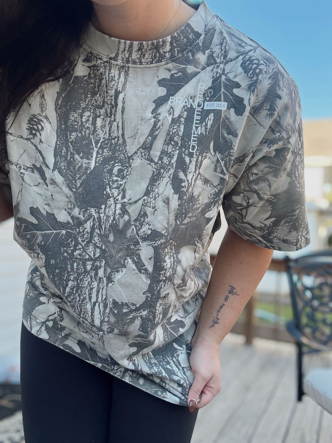 CAMO - Redeemed Brand Shoulder Arch Oversized Tee