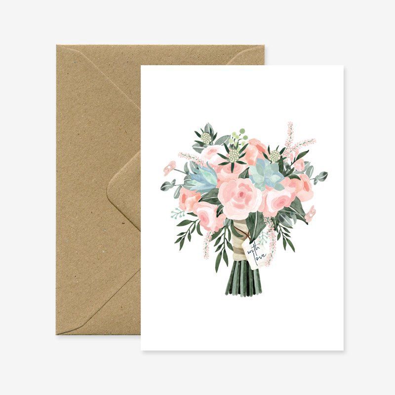 Kaart Bouquet with love
