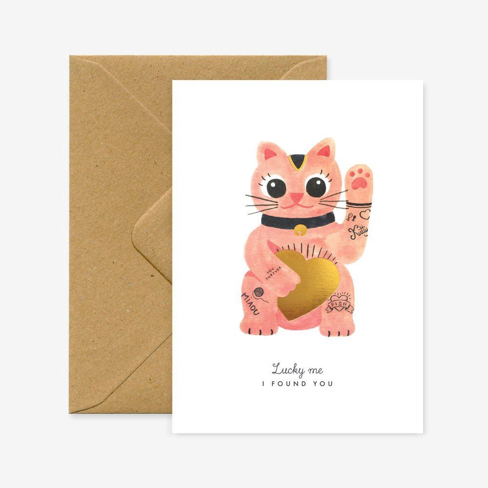 Kaart Lucky Cat - Love