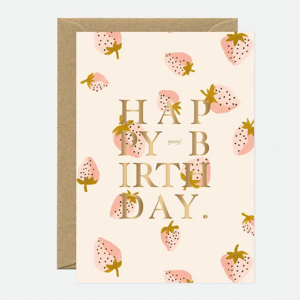 Kaart Strawberries - Birthday
