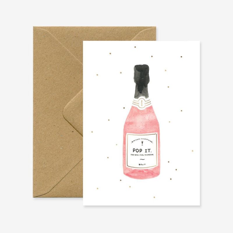 Kaart Champagne - Birthday