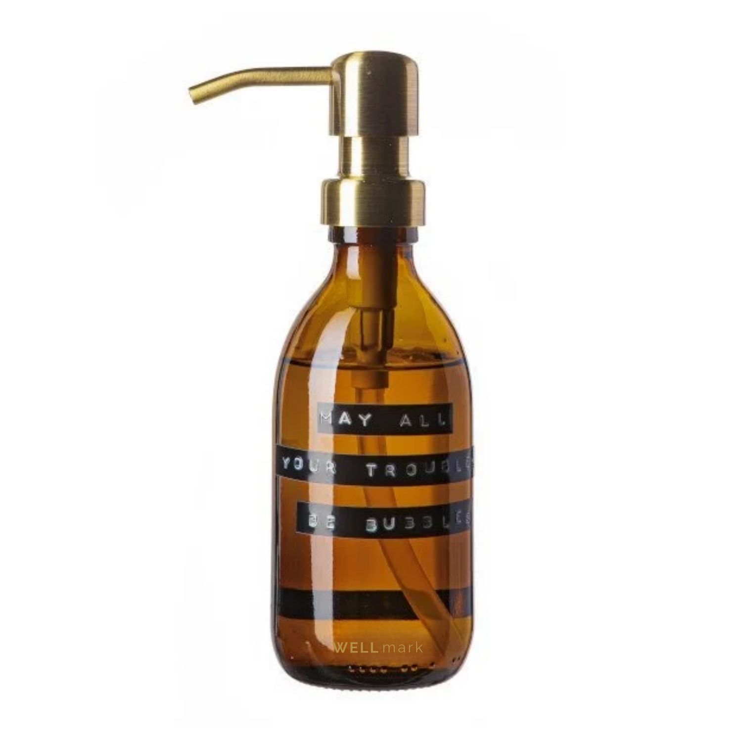 Handzeep amber/brass bamboo 250ml &#39;May all your troubles be bubbels&#39;