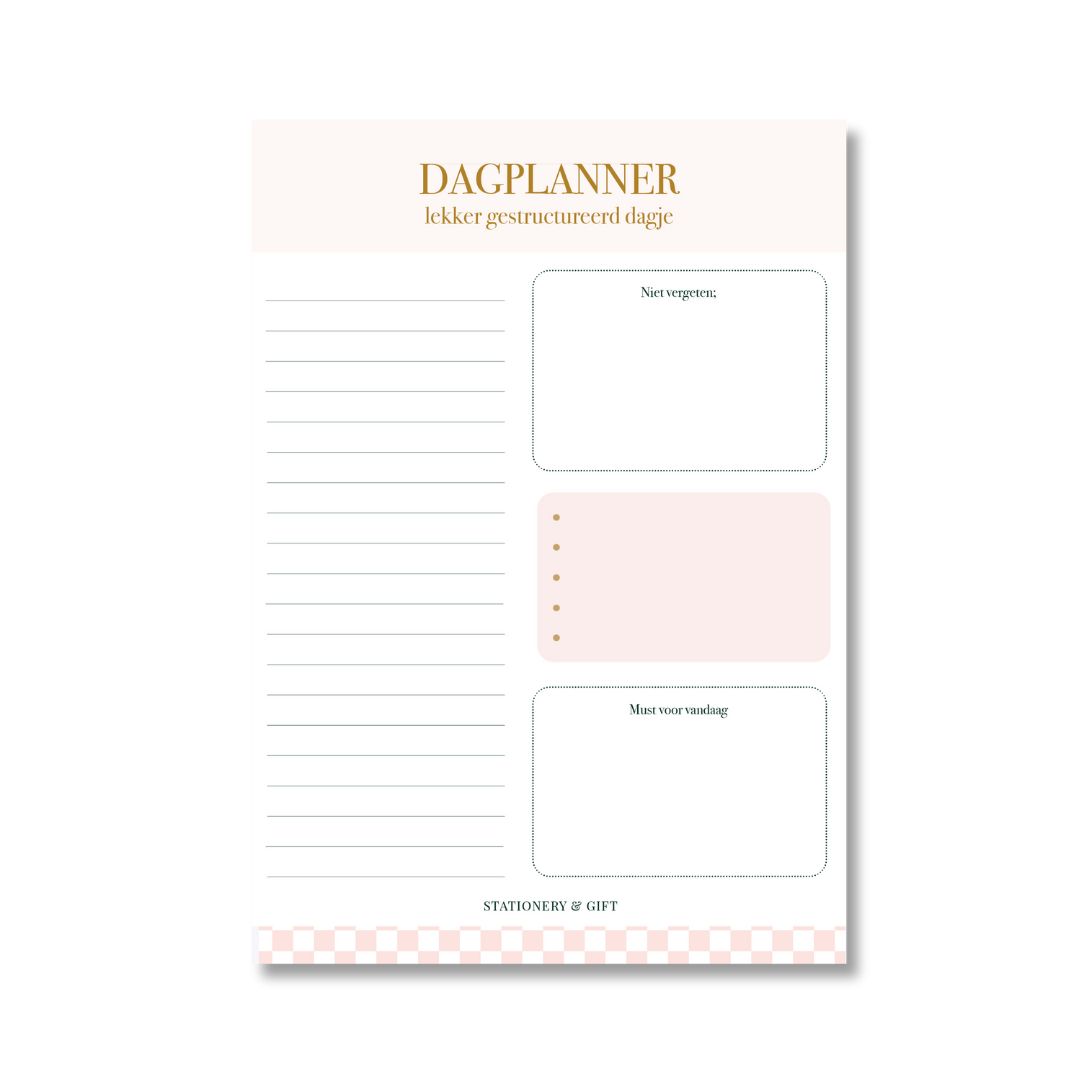 Dag Planner - Lekker gestructureerd dagje - roze