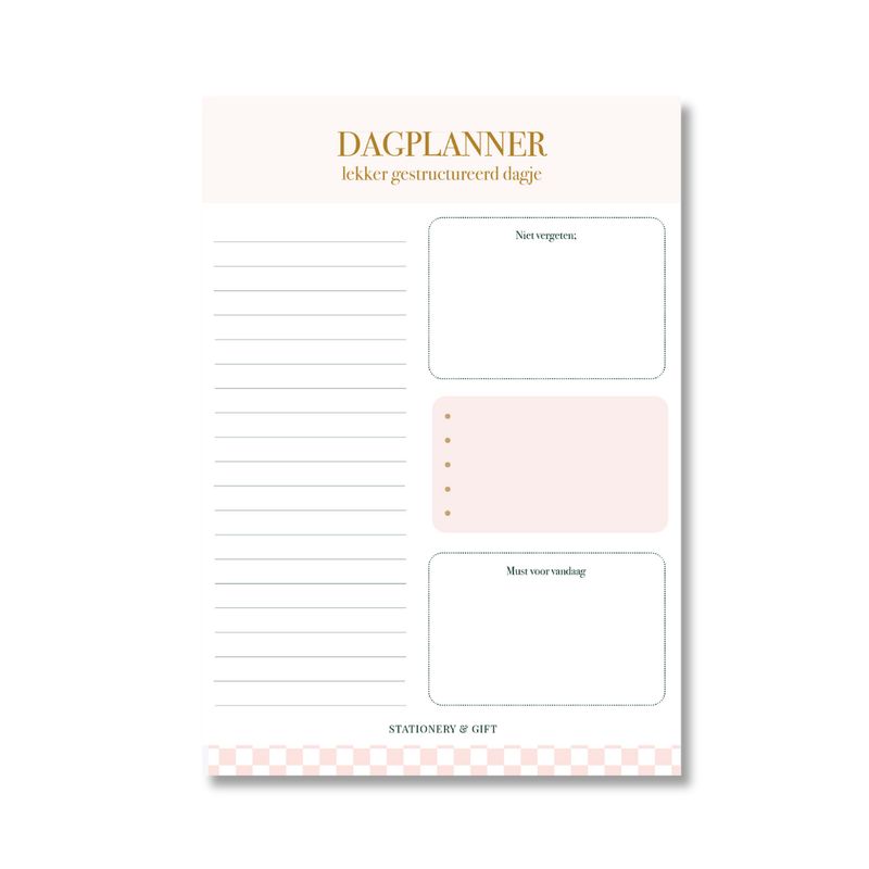 Dag Planner - Lekker gestructureerd dagje - roze