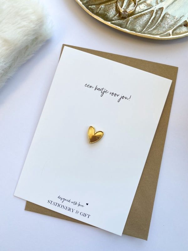 PIN &#39;Een hartje voor jou&#39; met kaart (incl envelop)