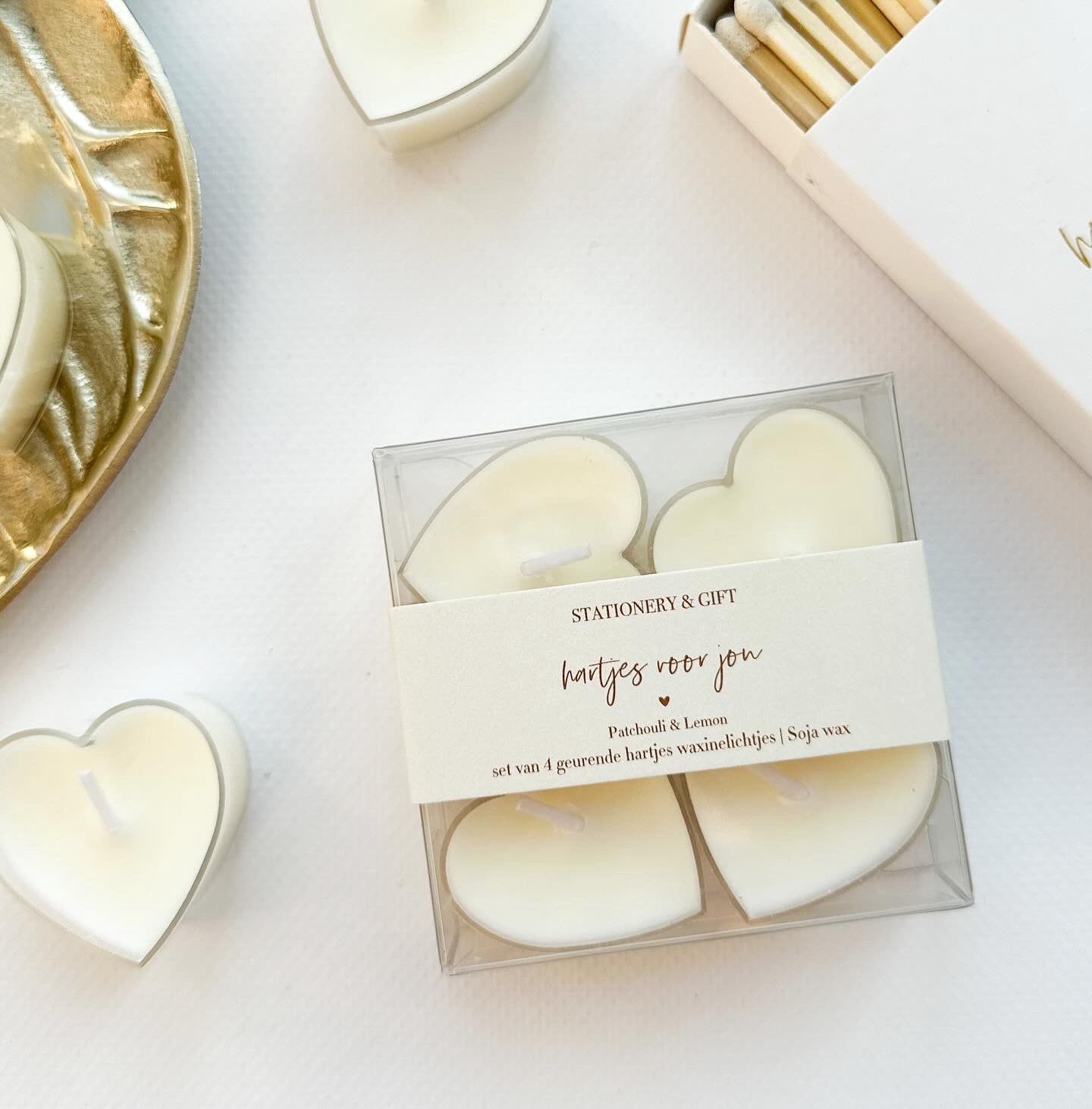 Waxinehartjes crème- Hartjes voor jou