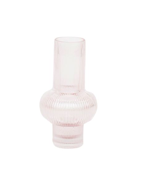 Vaas Art Deco ribbel - roze