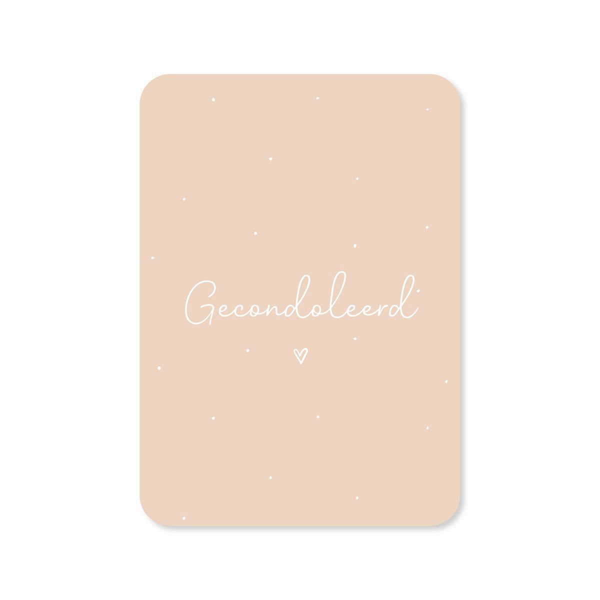 Kaart Gecondoleerd (beige)
