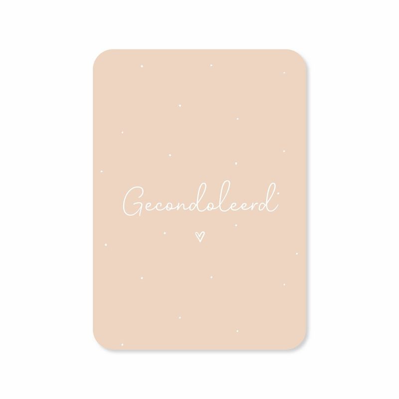 Kaart Gecondoleerd (beige)
