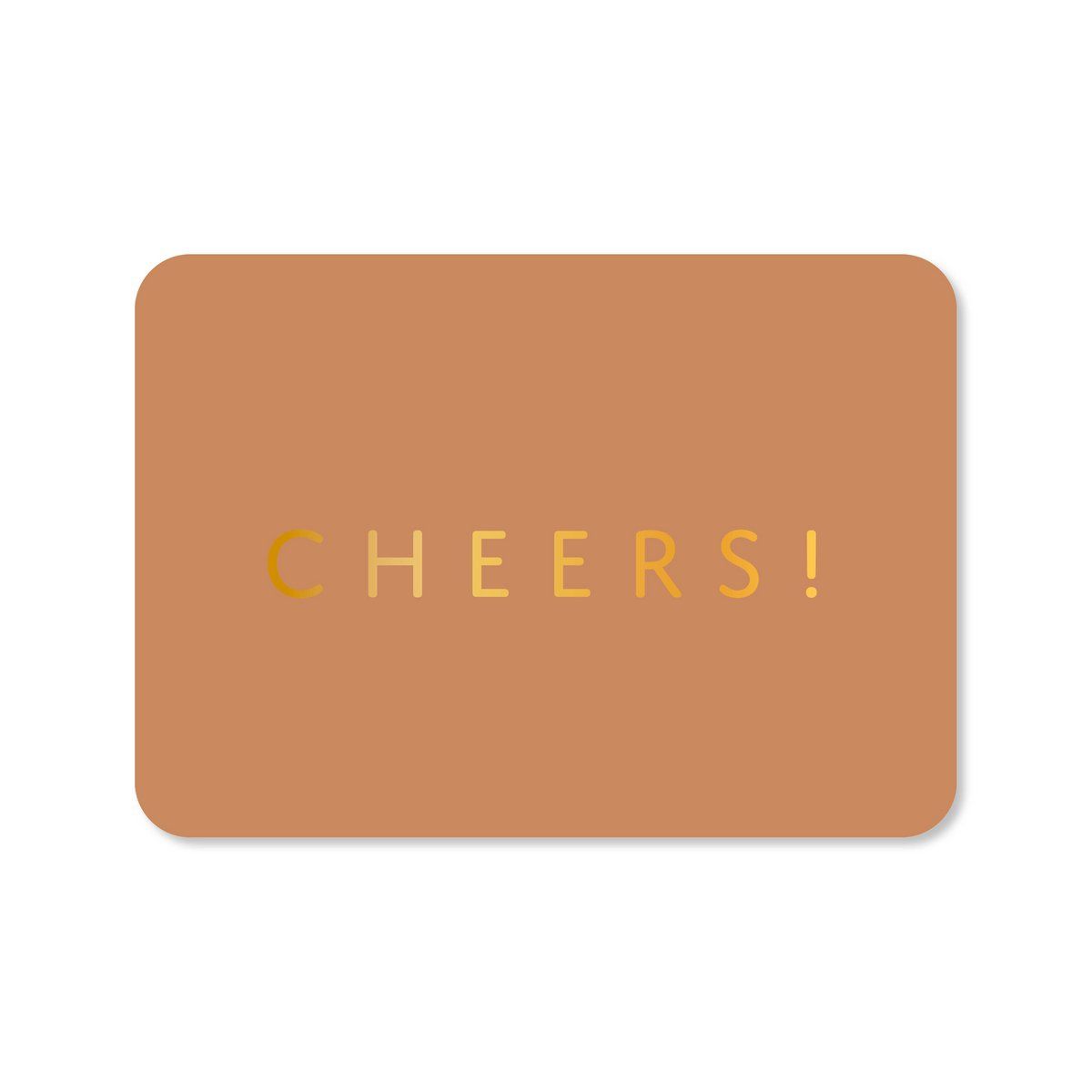 Kaart Cheers! (met goudfolie)