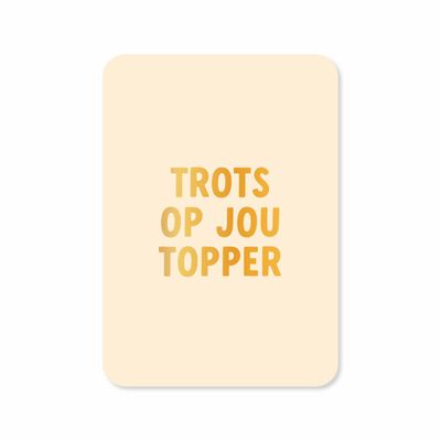 Kaart Trots op jou topper (met goudfolie)