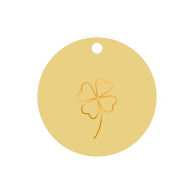 Cadeaulabel Klavertje (met goudfolie)