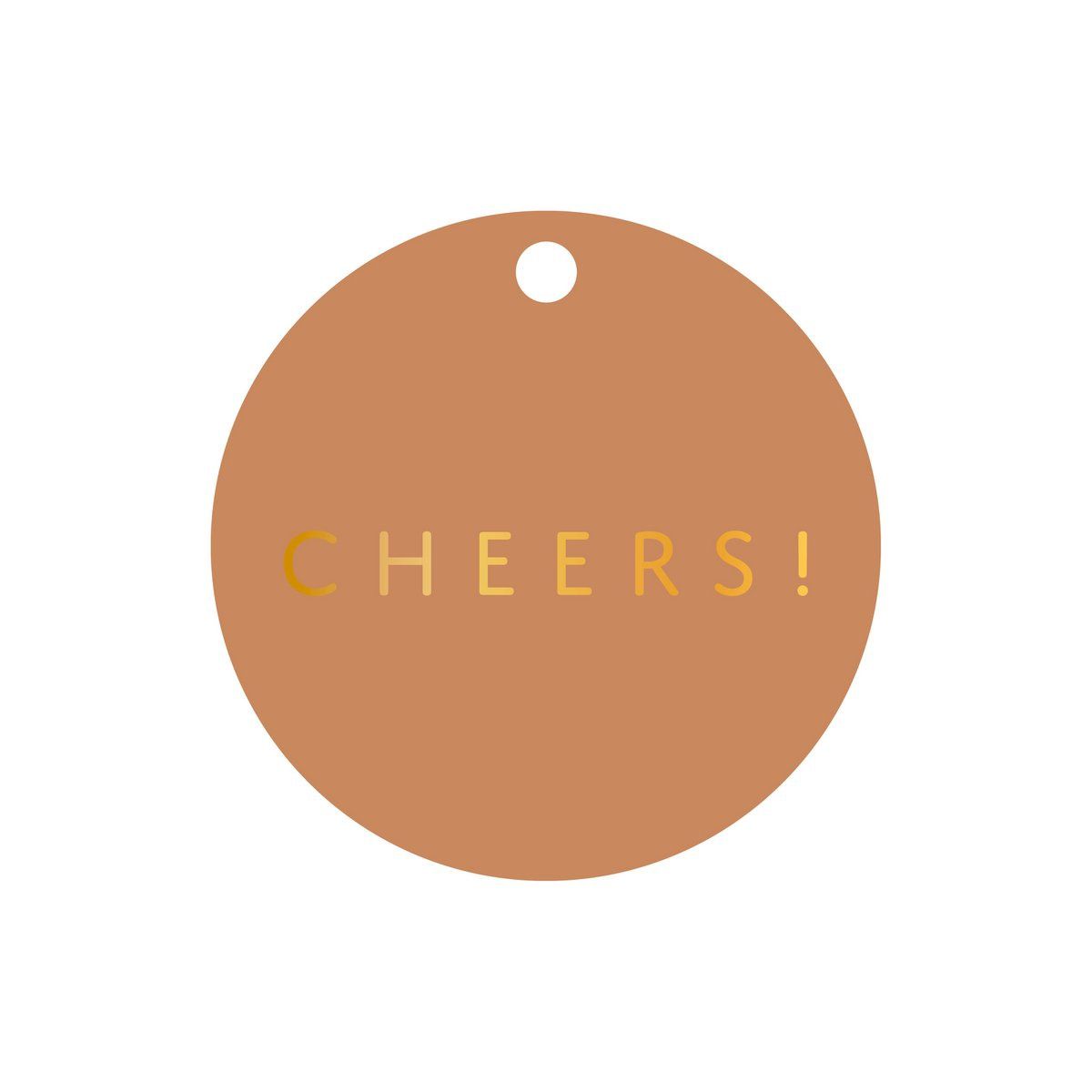 Cadeaulabel Cheers (met goudfolie)