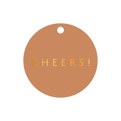 Cadeaulabel Cheers (met goudfolie)