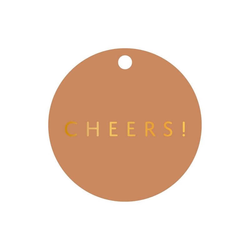 Cadeaulabel Cheers (met goudfolie)