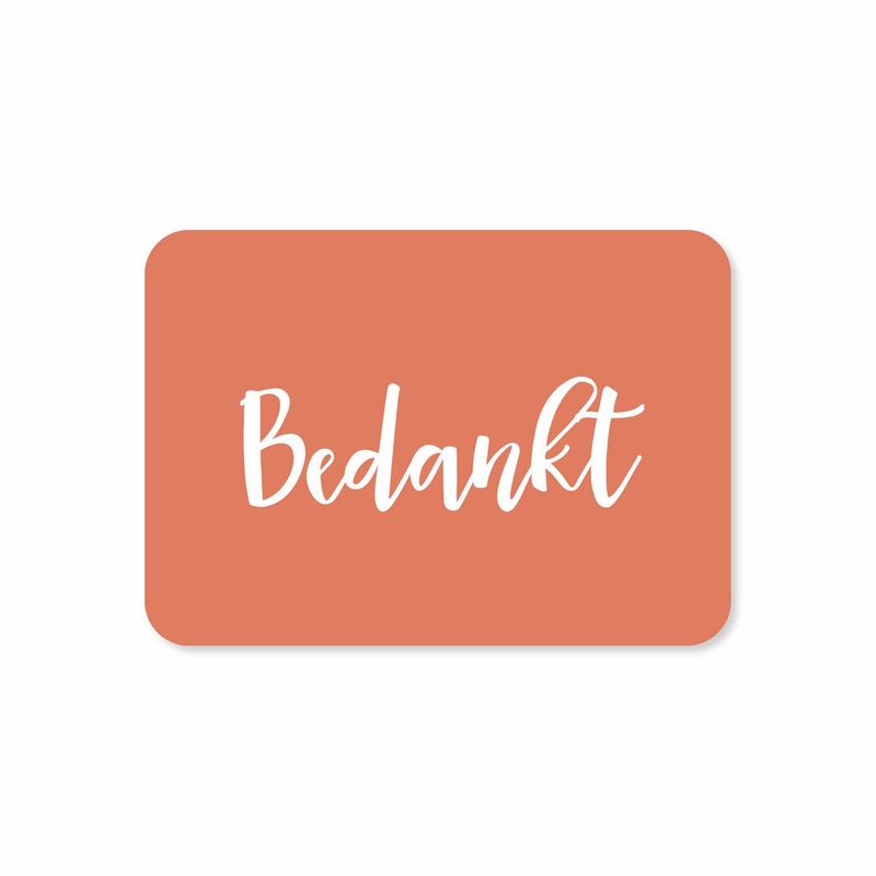 Minikaart Bedankt (rood)