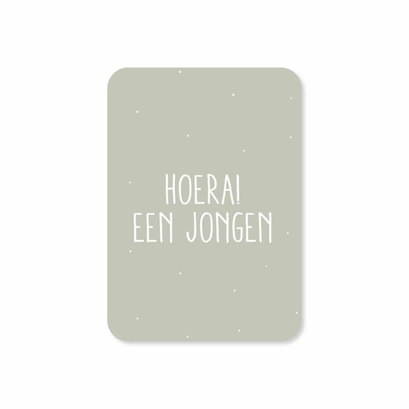 Minikaart Hoera een jongen